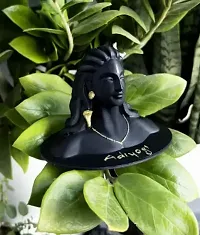 Adiyogi Shiva Statue For Car Dashboard Table Decor Idol Decorative Showpiece - 12 cm  (Resin, Black)-thumb1