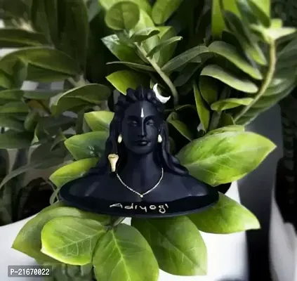Adiyogi Shiva Statue For Car Dashboard Table Decor Idol Decorative Showpiece - 12 cm  (Resin, Black)-thumb3
