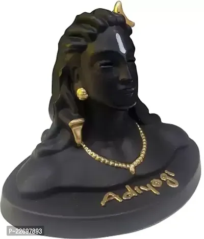 Adiyogi Shiva God Idols Statue for car dashboard Decorative Showpiece Decorative Showpiece - 12 cm  (Polyresin, Black)