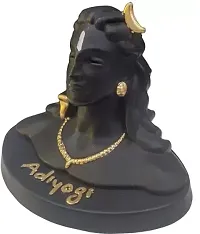 Adiyogi Shiva God Idols Statue for car dashboard Decorative Showpiece Decorative Showpiece - 12 cm  (Polyresin, Black)-thumb1