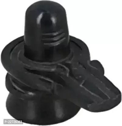 Black Marble Shivling Shiva Decorative Showpiece - 10 cm  (Marble, Black)