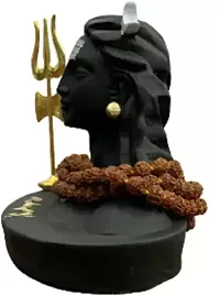 SHIV ADIYOGI IDOL WITH RUDRAKSH MALA AND TRISHUL Decorative Showpiece - 12 cm  (Polyresin, Black)-thumb1