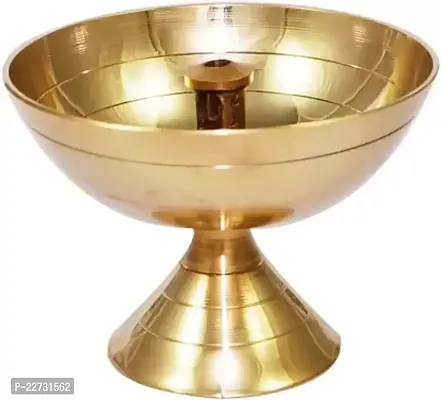 Large Pure Brass Akhand deep Diya (Jyot) for puja Pyali deep Traditional Puja Diya/Pooja Oil Ghee LAMP Pital Diya Big Size. Large Size Brass Table Diya  (Height: 4 inch)-thumb0