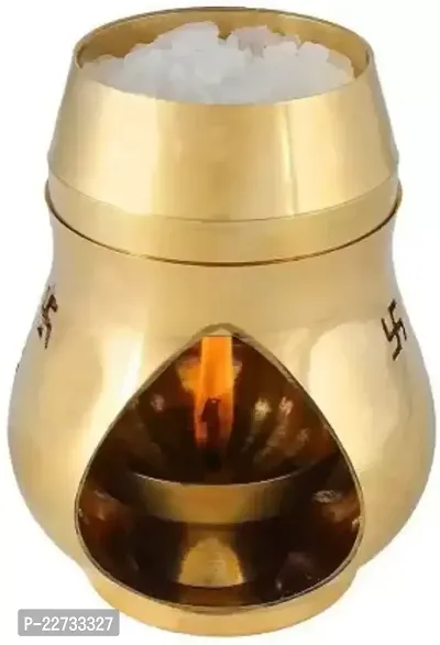 Akhand Diya Brass kapoor Oil Lamp Brass Table Diya  (Height: 6 inch)-thumb0