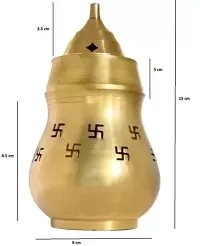 Akhand Diya Brass kapoor Oil Lamp Brass Table Diya  (Height: 6 inch)-thumb3