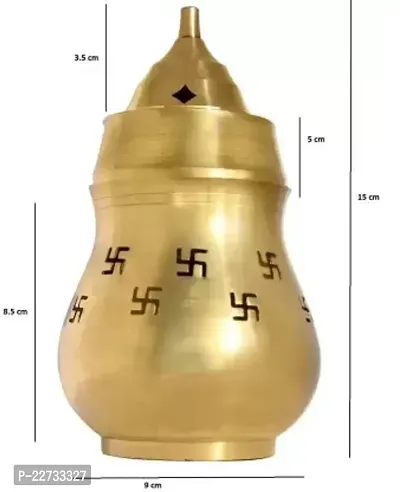 Akhand Diya Brass kapoor Oil Lamp Brass Table Diya  (Height: 6 inch)-thumb4