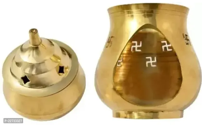 Akhand Diya Brass kapoor Oil Lamp Brass Table Diya  (Height: 6 inch)-thumb2