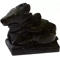 Black Nandi Idol Small, Nandi Idol for Pooja Home,Nandi Idol,Nandi Idol for Home, 6x6x2.5 (LxBxH) cm Decorative Showpiece - 6 cm  (Ceramic, Multicolor)-thumb1