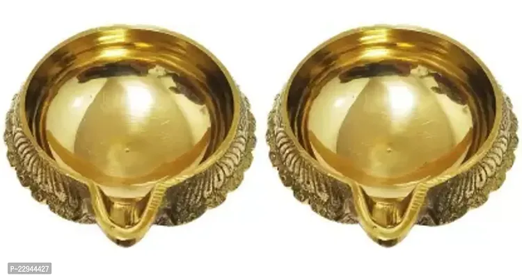 Kuber Diya Deepam Akhand Diya for Pooja and Diwali Festival Brass Table Diya  (Height: 1 inch)-thumb0