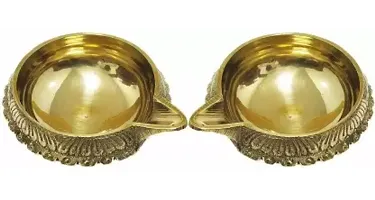 Kuber Diya Deepam Akhand Diya for Pooja and Diwali Festival Brass Table Diya  (Height: 1 inch)-thumb2