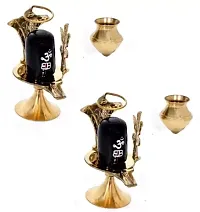 shivling-p1 Decorative Showpiece - 8 cm  (Brass, Gold, Black)-thumb1