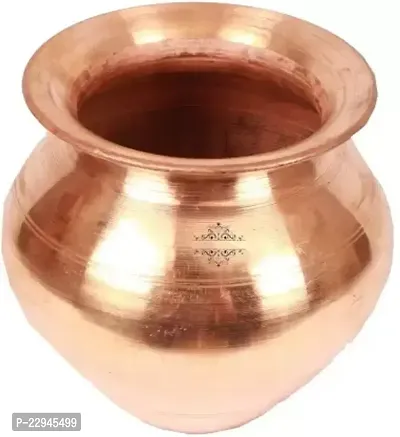 Copper Lota Pitcher Indian Drinkware Jug Ayurvedic Product Copper Kalash  (Brown)