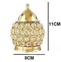 Small Brass Akhand Diya for Puja Crystal Oil Lamp Diyas, Tea Light Holder,Puja Lamp Diwali Lights for Decoration 11cm-thumb1