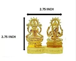 Gold Plated Laxmi Idol Showpiece,Metal Lakshmi Statue / raditional Laxmi Ganesh Idol Showpiece,Metal Lakshmi Ganesh Statue for Diwali ,Home Decor, Golden 11 cm-thumb1