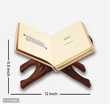 Book Stand Cover Case Wooden Rehal Holy Quran Bible Gita Office Home Decor , 10 inch-thumb2