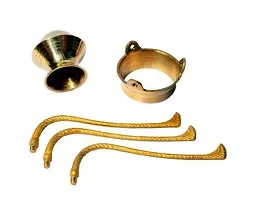 Shivling Stand Without Shivling Brass Lota for Puja Tripai Lota for Jalabhishek of Shivling Decorative Showpiece - 14cm (Brass, Gold)-thumb1