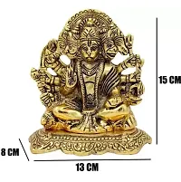 Hanuman ji Metal Statue,Balaji idol Murti for Home and Office Gift Item Decorative Showpiece - 15 cm  (Metal, Gold)-thumb1