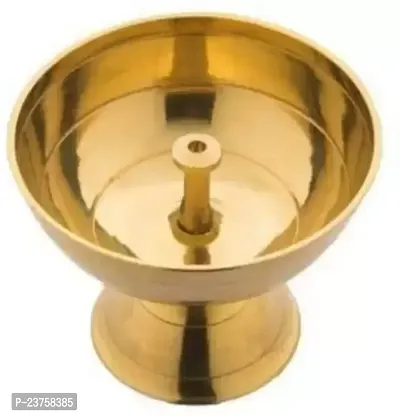 Diya Lamp Akhand Diya for Pooja and Diwali Brass Table Diya  (Height: 2.3 inch)-thumb0
