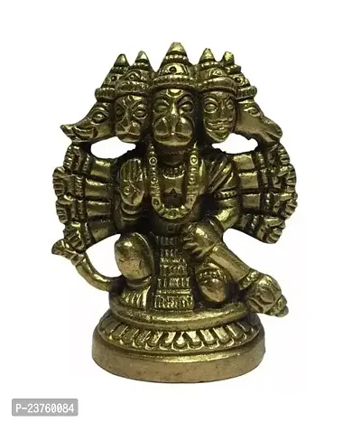 Panchamukha Anjaneeya/Hanuman/Vayu Putra/Bajarngbali/Deenabandhave/Kalanabha/Chiranjivi/Mahadhyuta Brass 2.5 Inches Statue Kneeling Ashirvad Posture