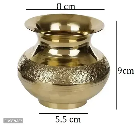 Brass Kalsh Lota/ Lota for Pooja (Gold) SET OF 1 Puja Articles-thumb2