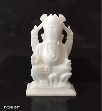 Marble Ganesh ji /ganesha Statue / Murti/ Idol 5inch(white,marble)set of 1