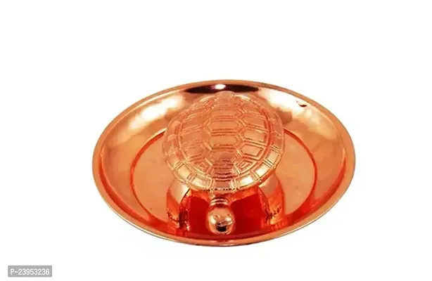 Copper Tortoise with Copper Plate for Vasstu/Fengshui Tortoise/Turtle/Kachua Wealth Sign Vastu Gift Item Decorative Showpiece-thumb0