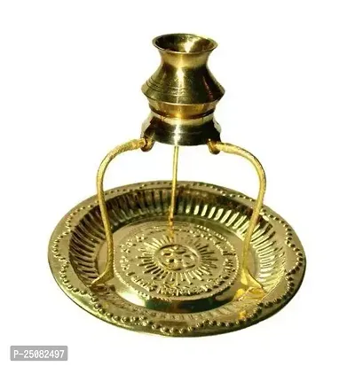 Brass Plate Thali with Shivling Stand-thumb0
