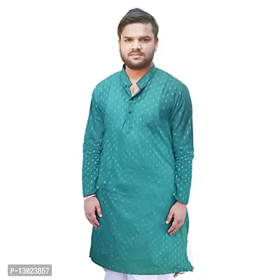 Das Designer Premium Cotton Men's Ethnic Kurta (Turquoise) (XX-Large, 2X_l)