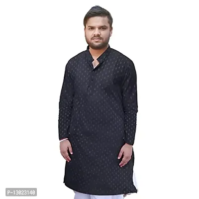 Das Men's Designer Premium Solid Kurta (Black_XX-Large)