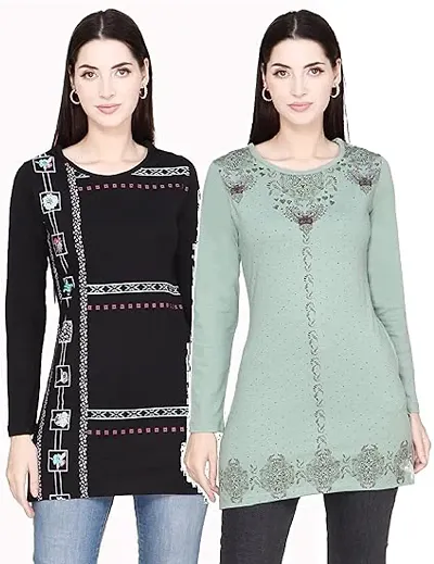 Elegant Blend Self Pattern Short Kurta For Women- Pack Of 2