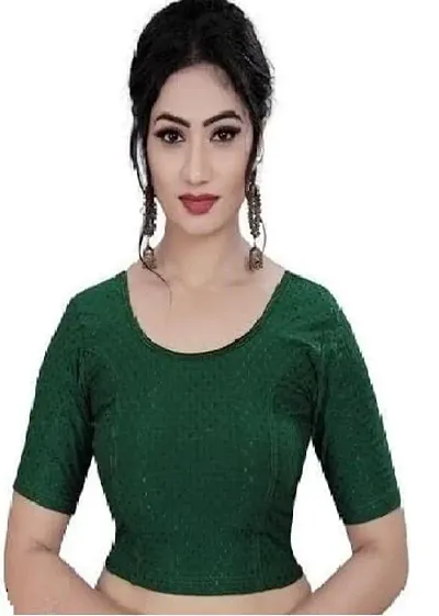 Reliable Lycra Solid Stitched Blouse For Women