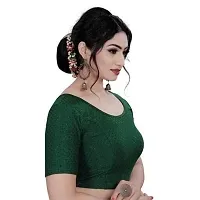 Reliable Green Lycra Solid Stitched Blouse For Women-thumb2