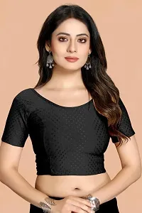 Reliable Black Lycra Solid Stitched Blouse For Women-thumb4