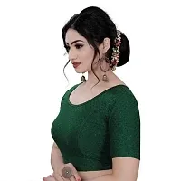 Reliable Green Lycra Solid Stitched Blouse For Women-thumb3