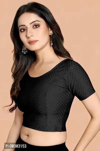 Reliable Black Lycra Solid Stitched Blouse For Women-thumb3