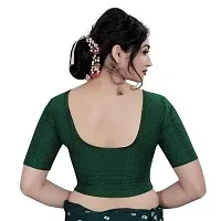 Reliable Green Lycra Solid Stitched Blouse For Women-thumb1