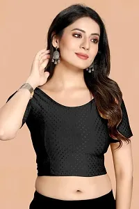 Reliable Black Lycra Solid Stitched Blouse For Women-thumb1