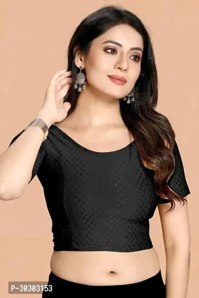 Reliable Black Lycra Solid Stitched Blouse For Women-thumb2