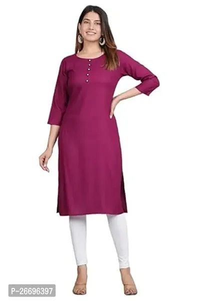 Stylish Purple Solid Rayon Kurta For Men