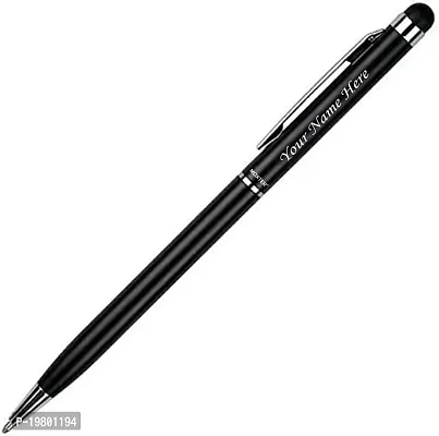 Aarohi Enterprise Personalized Stylus Metal Pen with Name Engraved Pen, Best for Gift, Name Printed Pen, with Free Classic Box (Pack of 1 Pen) Black-thumb0