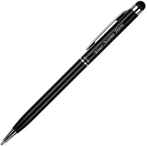 Aarohi Enterprise Personalized Stylus Metal Pen with Name Engraved Pen, Best for Gift, Name Printed Pen, with Free Classic Box (Pack of 1 Pen) Black
