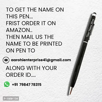 Aarohi Enterprise Personalized Stylus Metal Pen with Name Engraved Pen, Best for Gift, Name Printed Pen, with Free Classic Box (Pack of 1 Pen) Black-thumb5