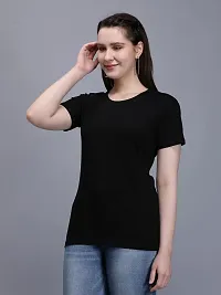 Jollify Women's 100% Cotton T-Shirt (Medium, Black)-thumb1