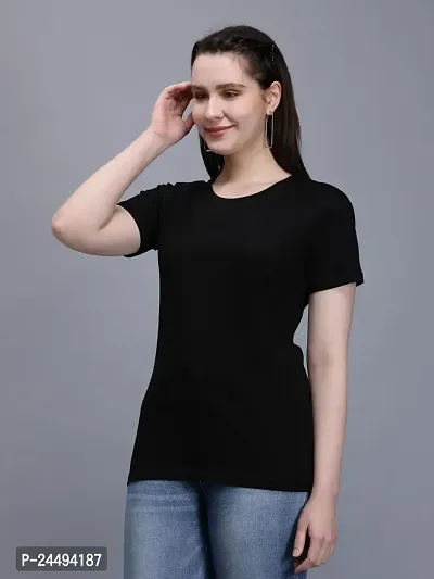 Jollify Women's 100% Cotton T-Shirt (Medium, Black)-thumb2