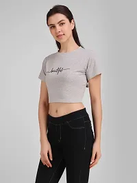 Jollify Women's Stylish Crop Tee Grey-thumb3