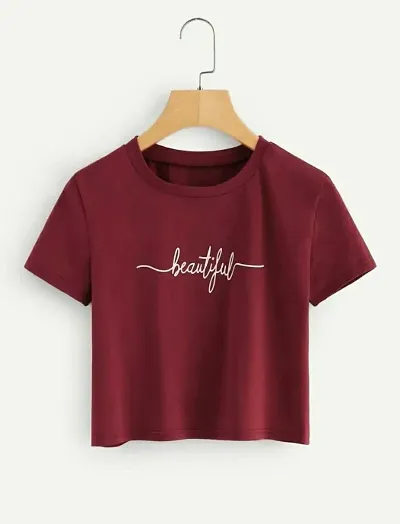 Trendy Printed Crop T-Shirt for Women