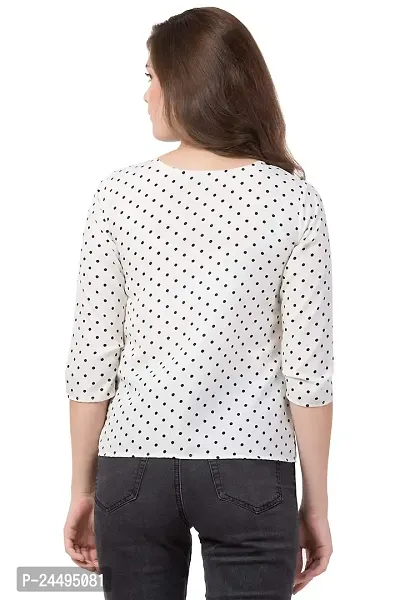 Jollify Women's Printed 3/4 Sleev Casual top(White)-thumb3