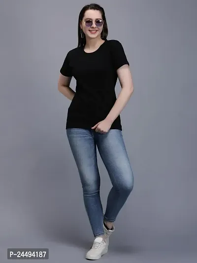 Jollify Women's 100% Cotton T-Shirt (Medium, Black)