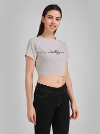 Jollify Women's Stylish Crop Tee Grey-thumb4