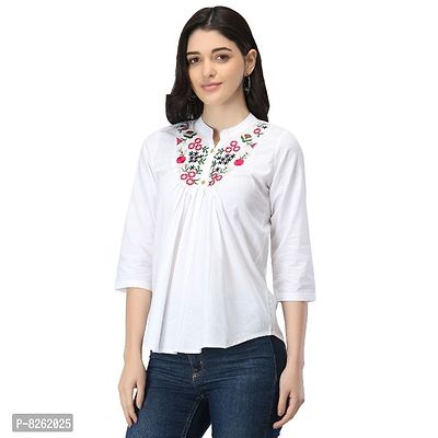 Classic Cotton Embroidered Top for Women